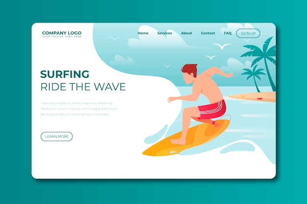 Free vector outdoor sport landing page template