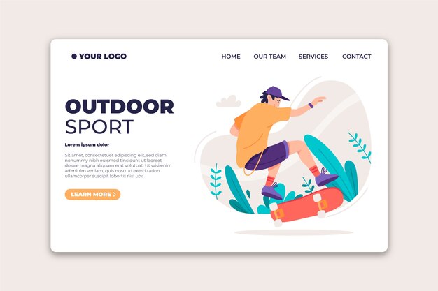 Free Vector outdoor sport landing page
