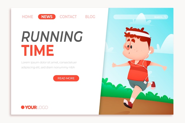 Free vector outdoor sport landing page