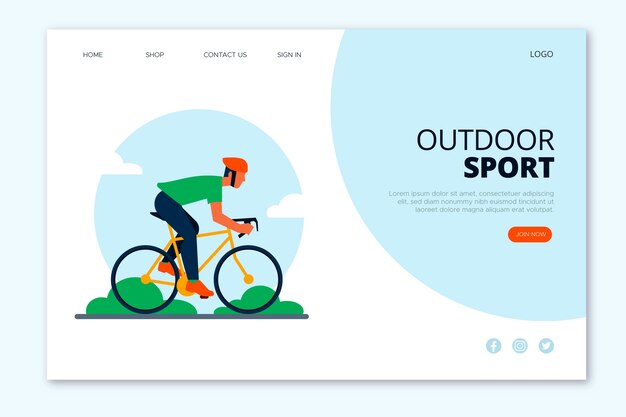 Outdoor sport landing page