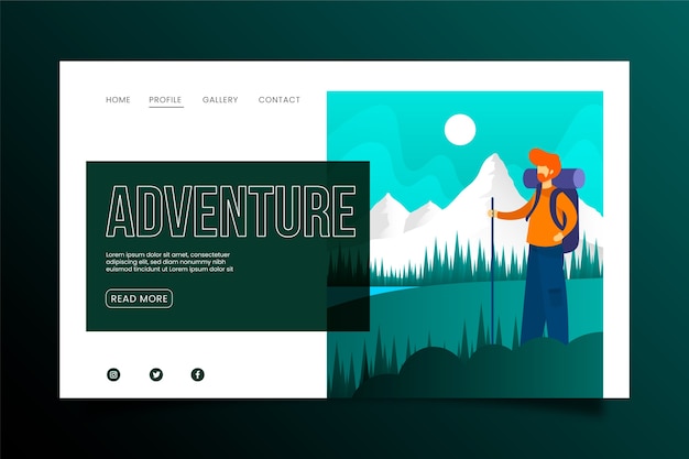 Free vector outdoor sport landing page