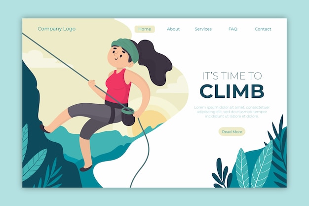 Free vector outdoor sport landing page