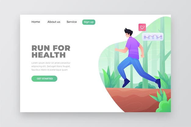 Free vector outdoor sport landing page