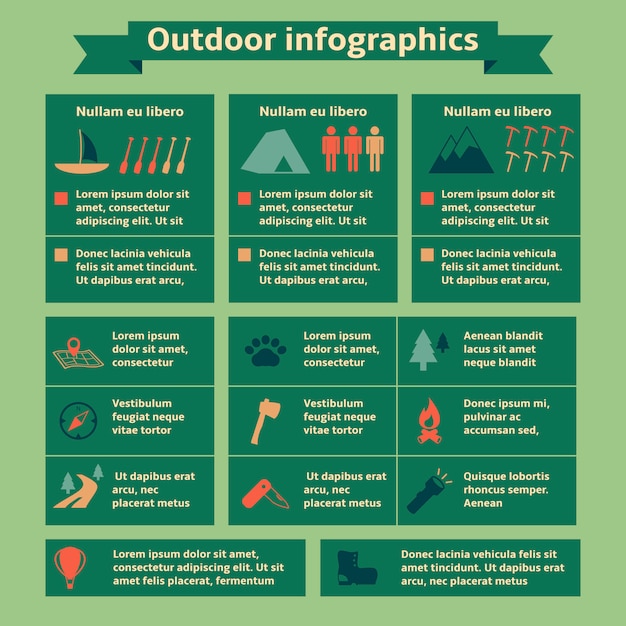 Free vector outdoor travel infographic elements