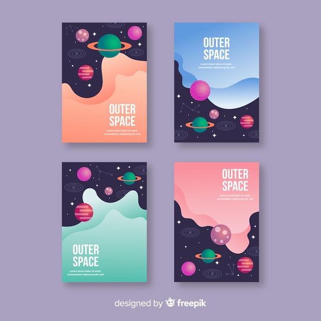 Free vector outer space cover collection