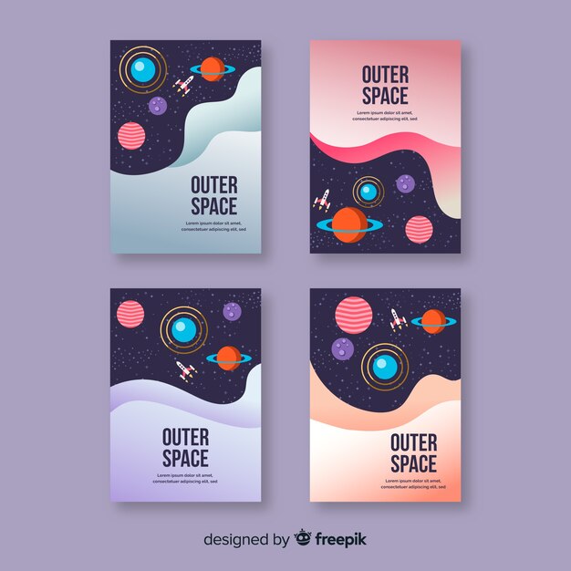 Free vector outer space cover collection