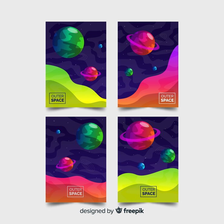 Free Vector outer space cover collection