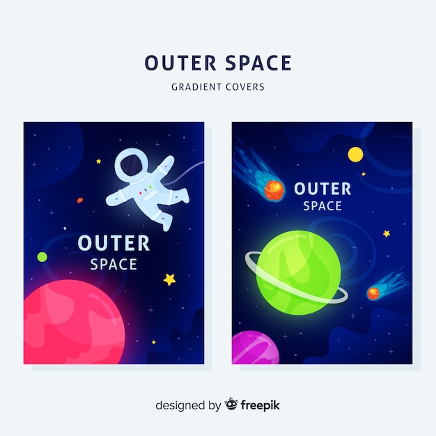 Free vector outer space cover collection