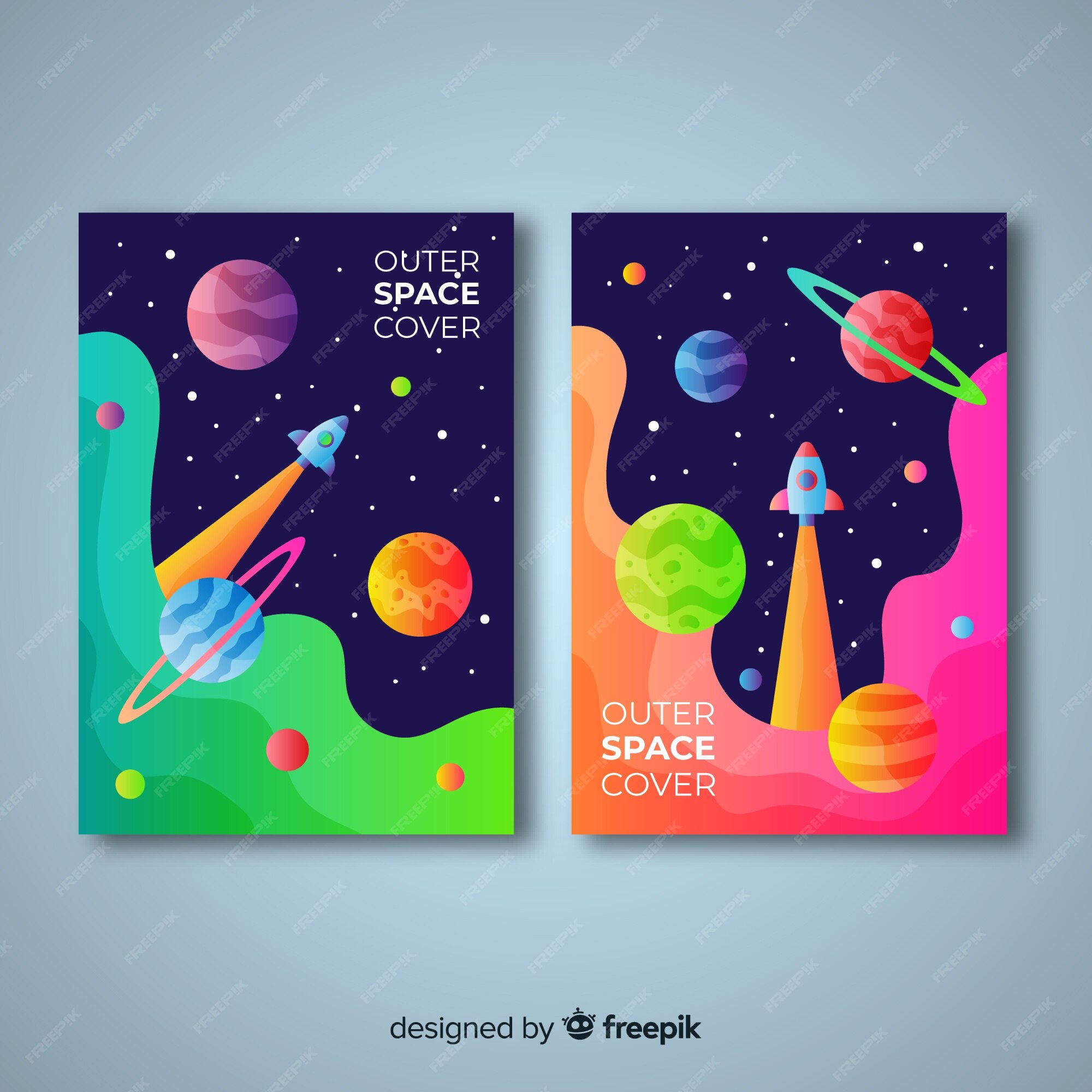 Free Vector Outer Space Cover Collection