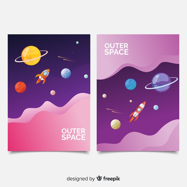 Free vector outer space cover collection