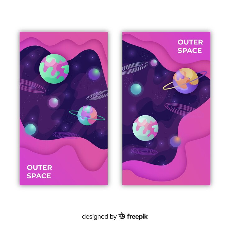 Free Vector outer space cover collection