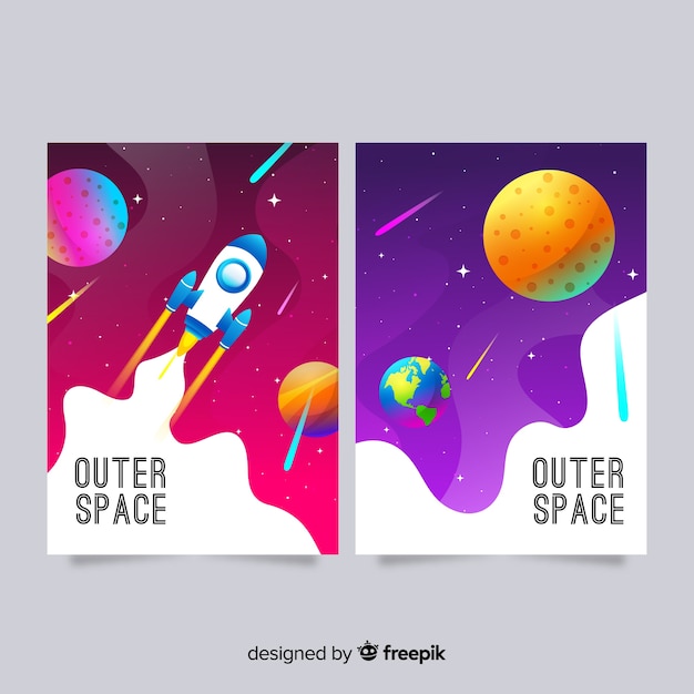 Free vector outer space cover collection