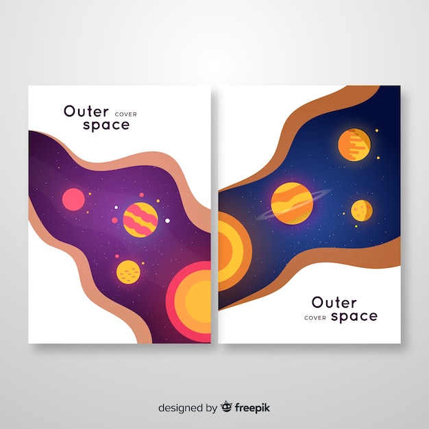 Free vector outer space cover collection