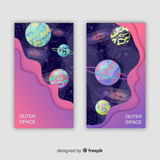 Free vector outer space cover collection