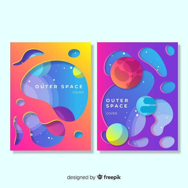 Free vector outer space cover collection