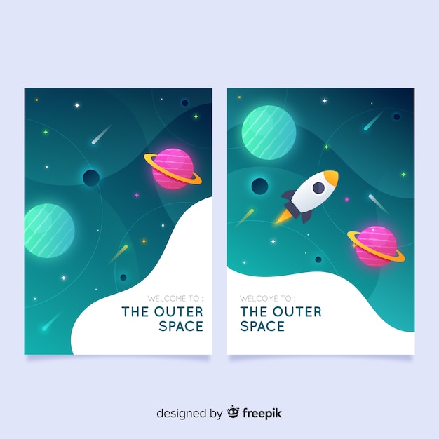 Free vector outer space cover collection