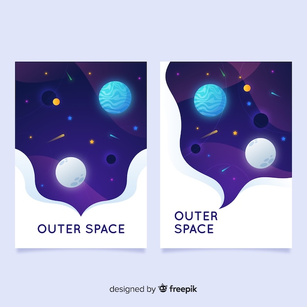 Free vector outer space cover collection