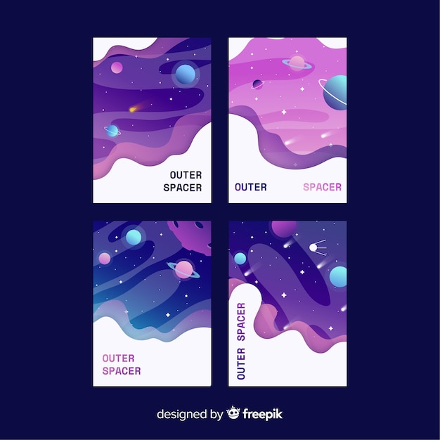 Free vector outer space cover collection