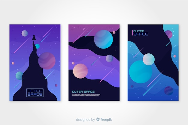 Free vector outer space cover collection