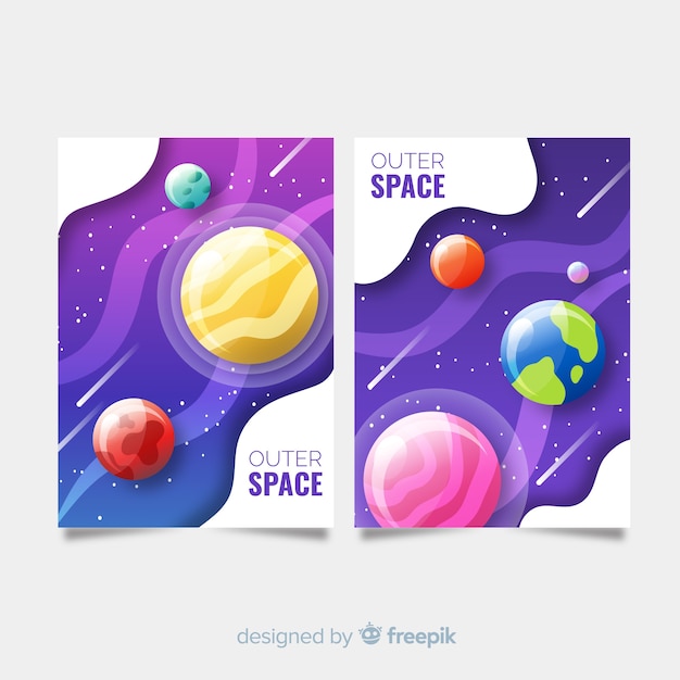 Free vector outer space cover collection