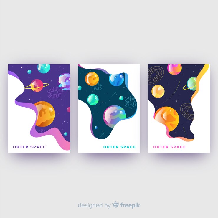 Free Vector outer space cover collection