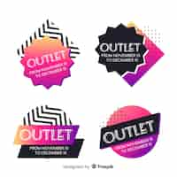 Free vector outlet badge collection