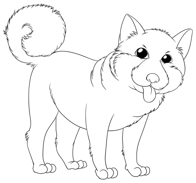 Outline animal for cute puppy