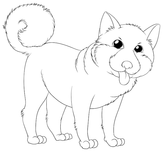 Outline animal for cute puppy