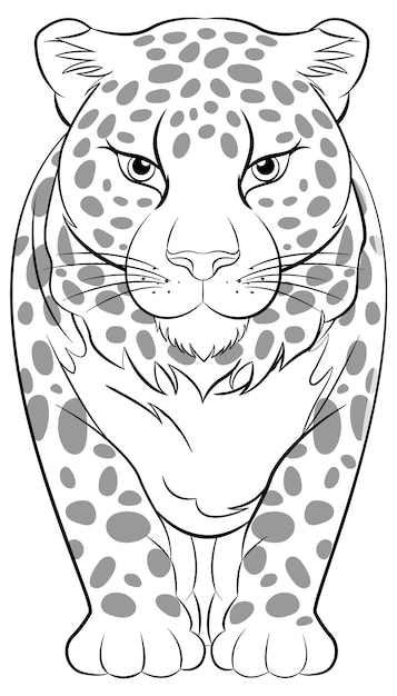 Free vector outline cartoon tiger for colouring