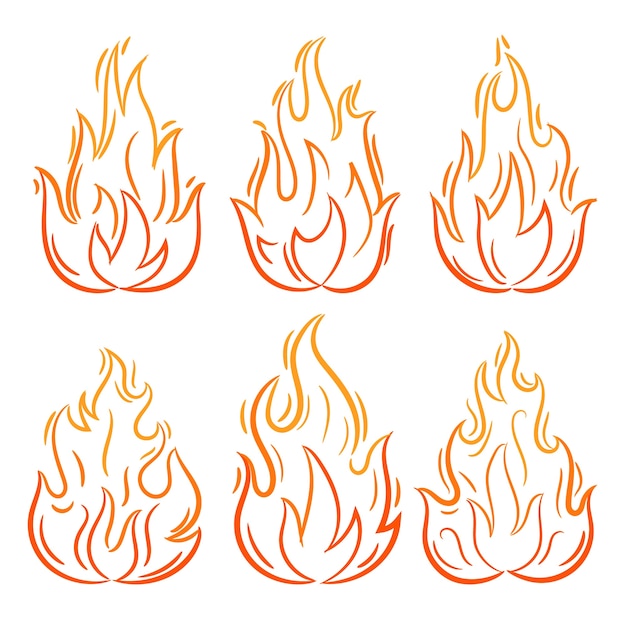 Free vector outline fire illustrations