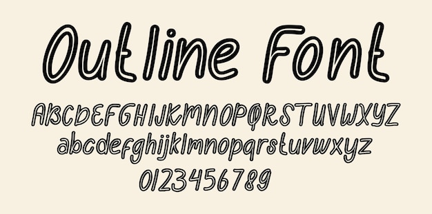 Free vector outline font alphabet