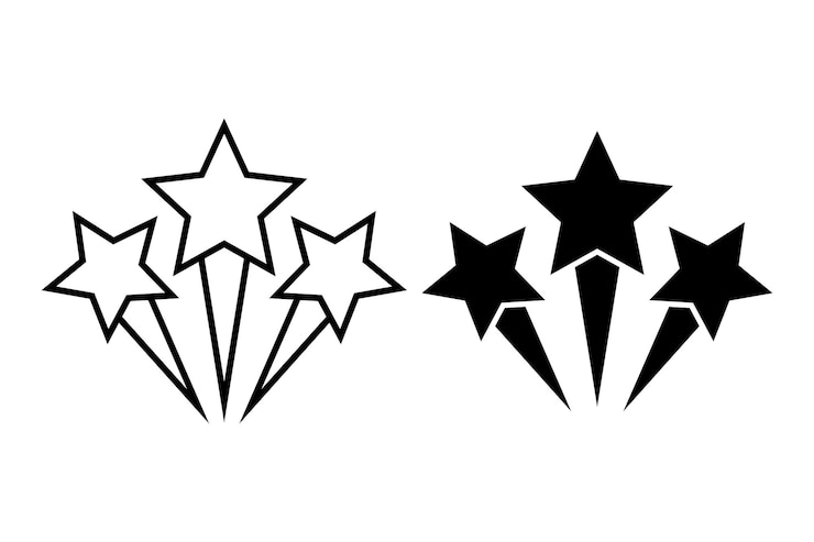 Free Vector outline and glyph shooting stars upwards