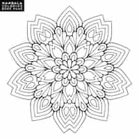 Free vector outline mandala for coloring book. decorative round ornament. anti-stress therapy pattern. weave design element. yoga logo, background for meditation poster. unusual flower shape. oriental vector.