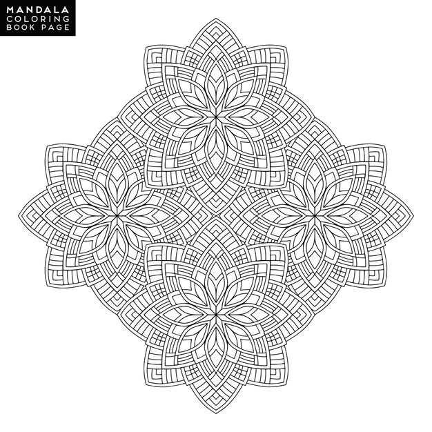 Outline Mandala for coloring book. Decorative round ornament. Anti-stress therapy pattern. Weave design element. Yoga logo, background for meditation poster. Unusual flower shape. Oriental vector.