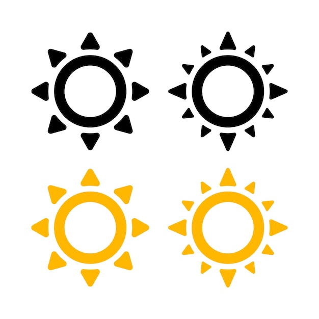 Free vector outline suns black and yellow