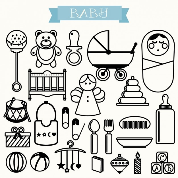 Free Vector outlined baby icons