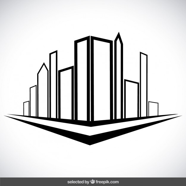 Free vector outlined city buildings