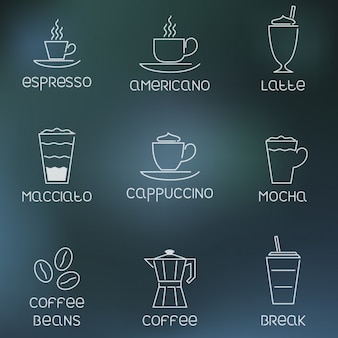 Намечены иконки кофе