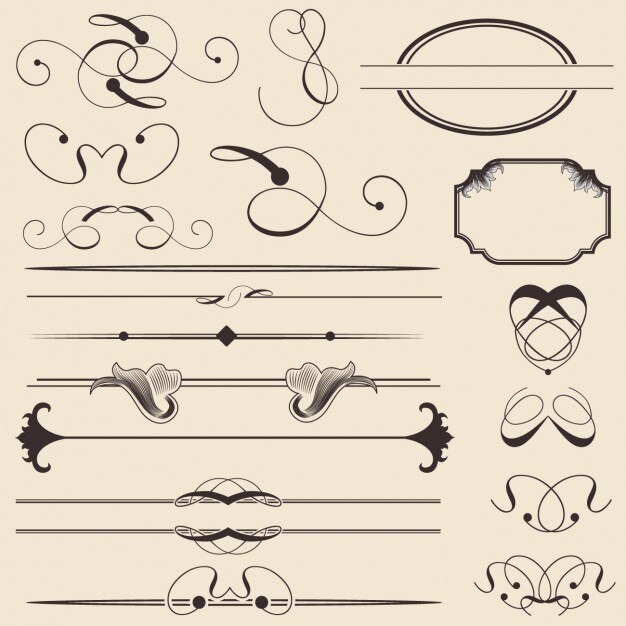 Outlined decorative elements