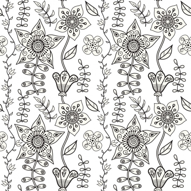 Free vector outlined floral pattern design