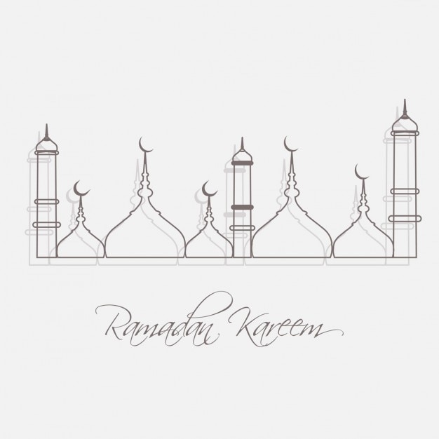 Free vector outlined mosque background