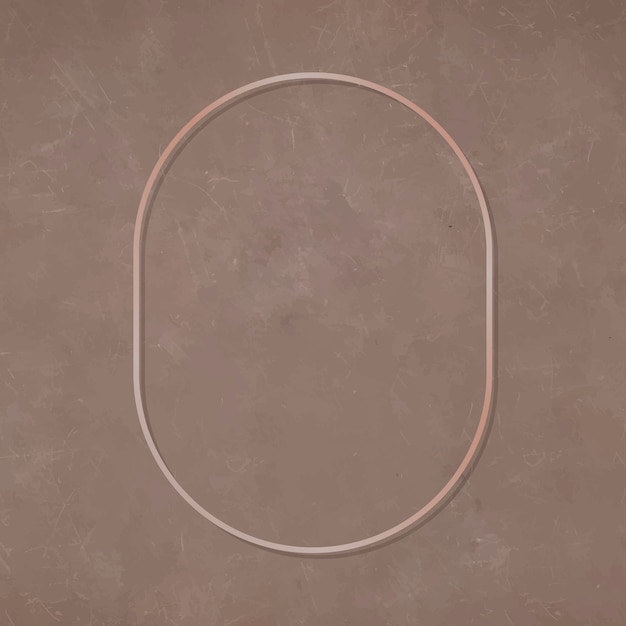 Free vector oval bronze frame on brown background