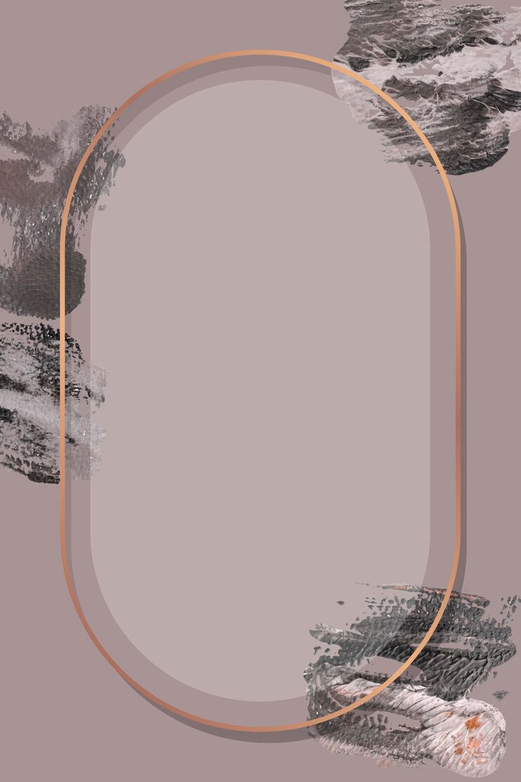 Free Vector oval bronze frame with paintbrush textured background