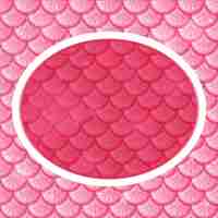 Free vector oval frame template on pink fish scales