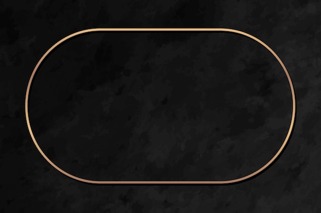 Free vector oval gold frame on black marble background vector