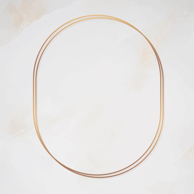 Oval gold frame on marble background vector