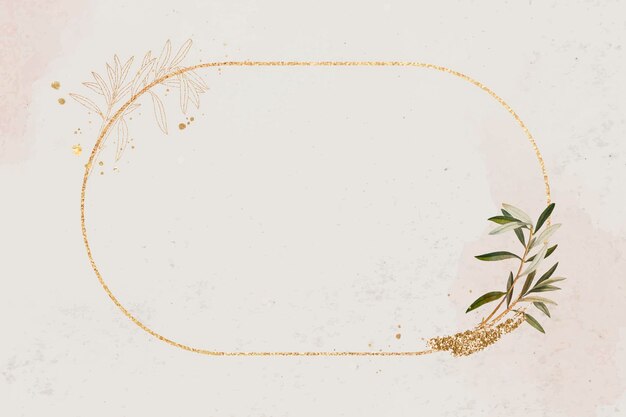 Овальная золотая рамка с оливковой ветвью