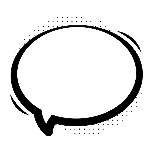 Free vector oval message bubble cartoon style