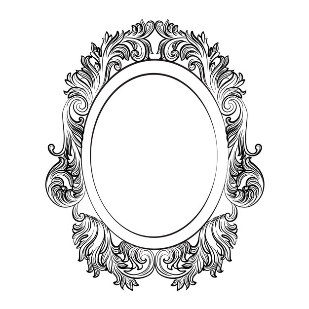 Oval ornamental frame