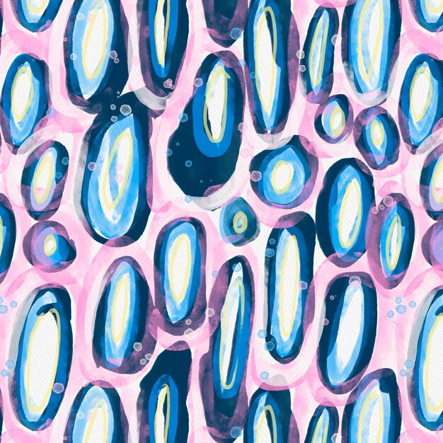 Ovals abstract watercolor seamless pattern